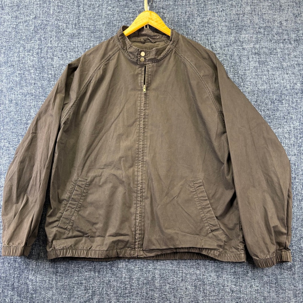 Old Navy Harrington Jacket Mens XL Black 100% Cotton Regular Fit Mock Neck Zip